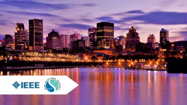 Evening city skyline of Montreal, Canada