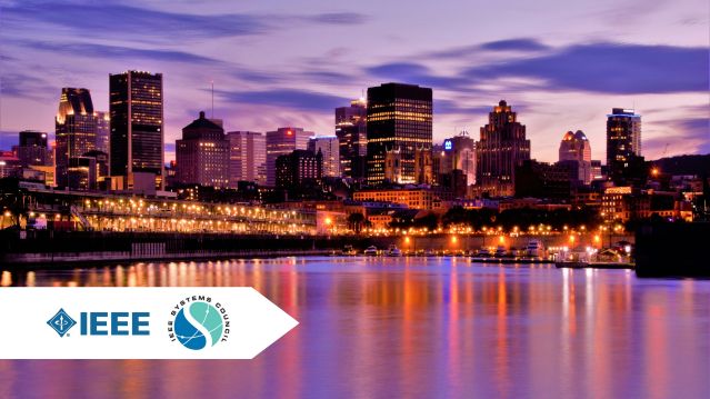 Evening city skyline of Montreal, Canada