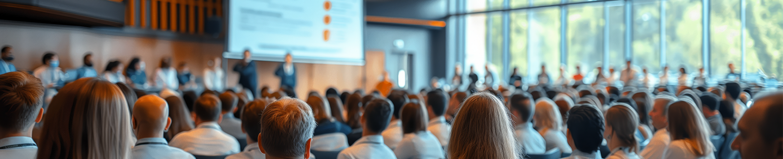 Crowd of people in a conference room