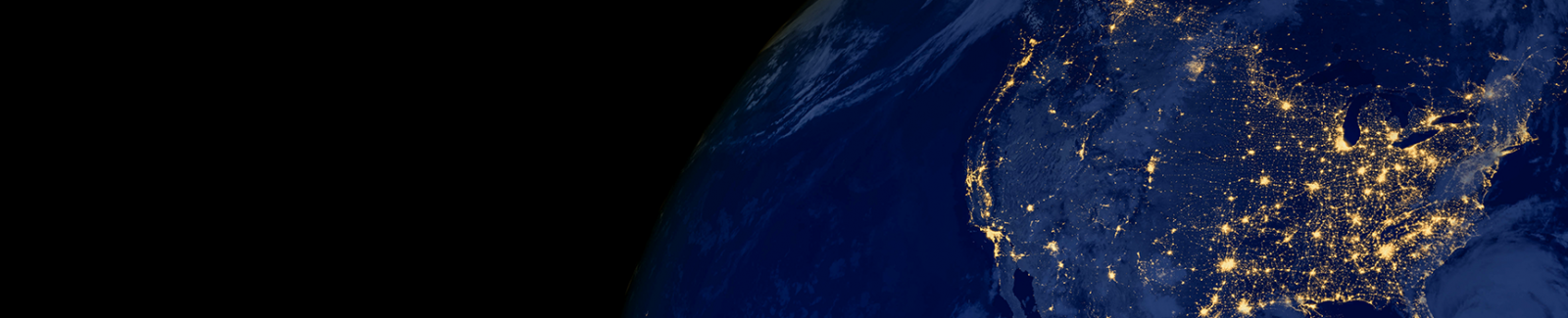 Outer space with U.S. outline on earth
